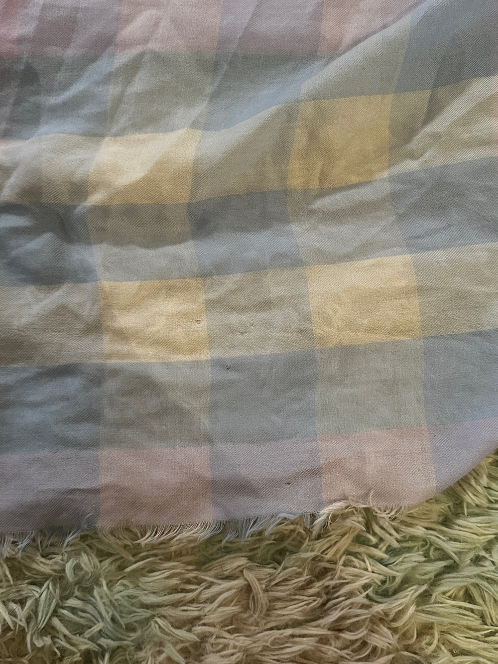 Burberry Pastel Plaid Scarf in Lavender and Light Blue - Picture 9 of 12